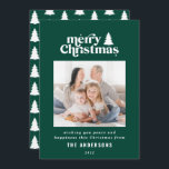 メリータイポグラフィ写真Holiid シーズンカード<br><div class="desc">クリスマスメリーグラフィックタイポグラフィ写真のホリデーカード。手描きモダンの文字と木。</div>