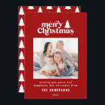 メリータイポグラフィ写真Holiid シーズンカード<br><div class="desc">クリスマスメリーグラフィックタイポグラフィ写真のホリデーカード。手描きモダンの文字と木。</div>