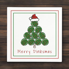 メリーダンクスマスピックルボール クリスマスツリー ホリデー スタンダードカクテルナプキン
