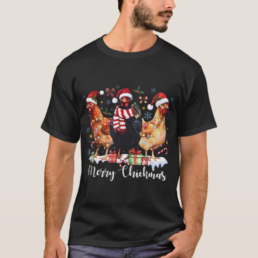 メリーチキンクリスマスチキンコケットチキン Tシャツ (正面)