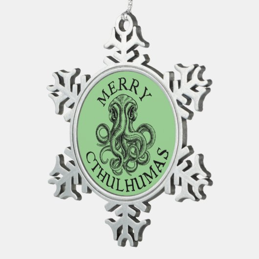 メリーチュルフナスロヴェクラフトクチュルフ スノーフレークピューターオーナメント (右)
