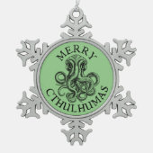 メリーチュルフナスロヴェクラフトクチュルフ スノーフレークピューターオーナメント (正面)