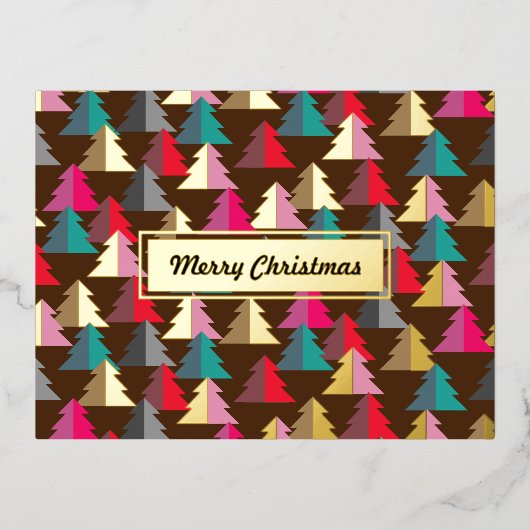 メリーチルストマ松茶色。カスタマイズ. 箔シーズンポストカード (正面)