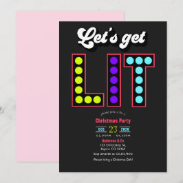 メリーテクニックール レッツ ゲット リット レトロ クリスマス パーティー 招待状