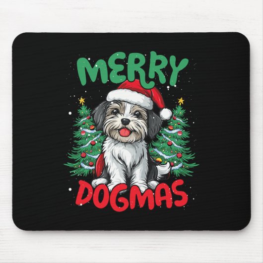 メリーデュッおもしろいクマスクリスマスダック恋人1 マウスパッド (正面)