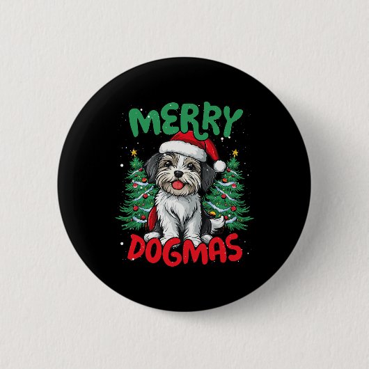 メリーデュッおもしろいクマスクリスマスダック恋人1 缶バッジ (正面)