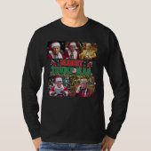 メリートランプマスおもしろいサンタトランプメリークリスマス Tシャツ (正面)