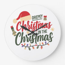 メリードレイピークリスマスデザイン時計 - ユニークなホリデー