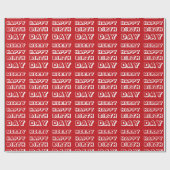 メリーハッピーバースデー赤い白のクリモダンスマス ラッピングペーパー (フラット)