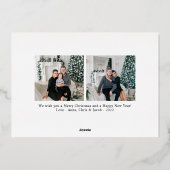メリーバラ金ゴールド付きスタイリッシュクリスマス写真 箔シーズンカード (裏面)