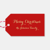 メリーパーソナライズされたエレガントクリスマスの家族の名前 ギフトタグ (裏面横)