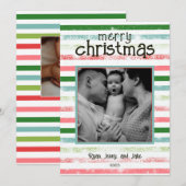 メリーパーソナライズされたカラフルクリスマスカード シーズンカード (正面/裏面)