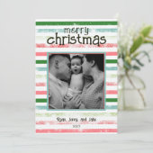 メリーパーソナライズされたカラフルクリスマスカード シーズンカード (スタンド正面)