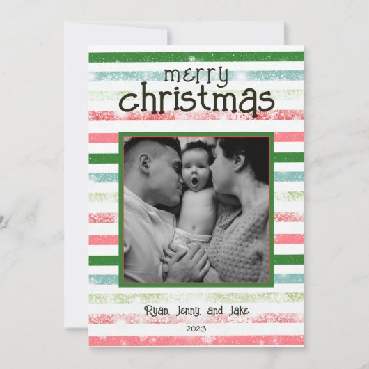 メリーパーソナライズされたカラフルクリスマスカード シーズンカード (正面)