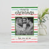 メリーパーソナライズされたカラフルクリスマスカード シーズンカード (スタンド正面)