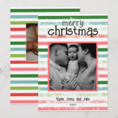 メリーパーソナライズされたカラフルクリスマスカード シーズンカード (正面/裏面)