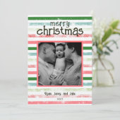 メリーパーソナライズされたカラフルクリスマスカード シーズンカード (スタンド正面)