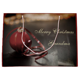 メリーパーソナライズされたクリスマスおばあちゃんデザイン ラージペーパーバッグ