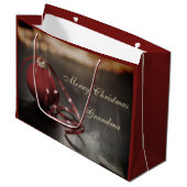 メリーパーソナライズされたクリスマスおばあちゃんデザイン ラージペーパーバッグ (正面アングル)