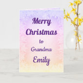 メリーパーソナライズされたクリスマスおばあちゃん カード (黄色い花)