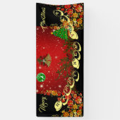 メリーパーソナライズされたクリスマスおめでとう新年かわいい 横断幕 (縦)