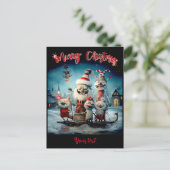 メリーパーソナライズされたクリスマスおもしろい シーズンポストカード (スタンド正面)