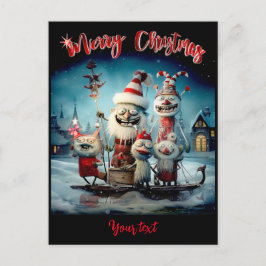 メリーパーソナライズされたクリスマスおもしろい シーズンポストカード