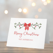 メリーパーソナライズされたクリスマスかわいいコケット弓 カード