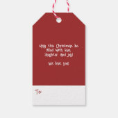 メリーパーソナライズされたクリスマスかわいいサンタクロース顔 ギフトタグ (裏面)