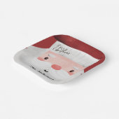 メリーパーソナライズされたクリスマスかわいいサンタクロース顔 ペーパープレート (傾斜あり)