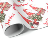 メリーパーソナライズされたクリスマスかわいい格言ホリデー ラッピングペーパー (ロールコーナー)