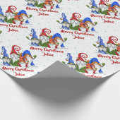 メリーパーソナライズされたクリスマスかわいい格言ホリデー ラッピングペーパー (角)