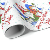 メリーパーソナライズされたクリスマスかわいい格言ホリデー ラッピングペーパー (ロールコーナー)