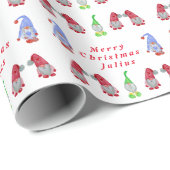 メリーパーソナライズされたクリスマスかわいい格言ホリデー ラッピングペーパー (ロールコーナー)