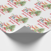 メリーパーソナライズされたクリスマスかわいい格言ホリデー ラッピングペーパー (角)