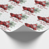 メリーパーソナライズされたクリスマスかわいい格言ホリデー ラッピングペーパー (角)