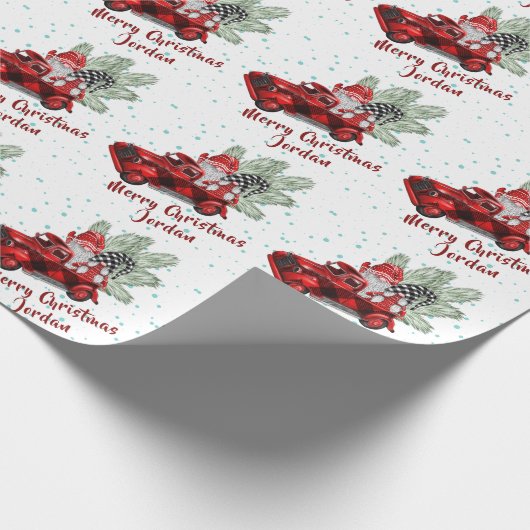 メリーパーソナライズされたクリスマスかわいい格言ホリデー ラッピングペーパー (角)