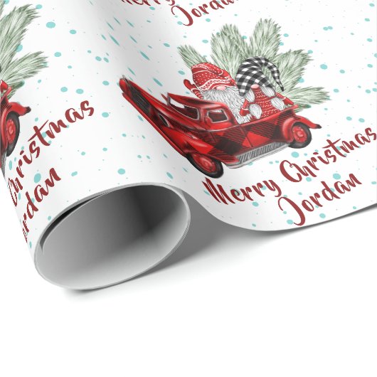 メリーパーソナライズされたクリスマスかわいい格言ホリデー ラッピングペーパー (ロールコーナー)