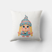 メリーパーソナライズされたクリスマスかわいい格言女の子 クッション (裏面)