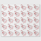 メリーパーソナライズされたクリスマスかわいい雪だるま休日 ラッピングペーパー (フラット)