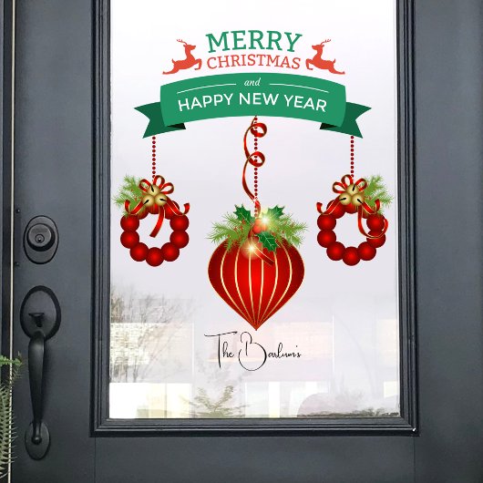 メリーパーソナライズされたクリスマスと新年おめでとう ウィンドウサイン