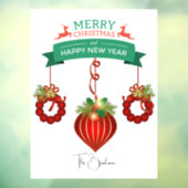 メリーパーソナライズされたクリスマスと新年おめでとう ウィンドウサイン (シート3)