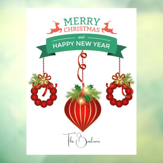 メリーパーソナライズされたクリスマスと新年おめでとう ウィンドウサイン (シート3)