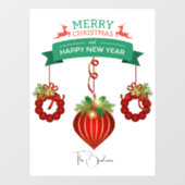 メリーパーソナライズされたクリスマスと新年おめでとう ウィンドウサイン (シート)