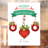 メリーパーソナライズされたクリスマスと新年おめでとう ウィンドウサイン (シート2)