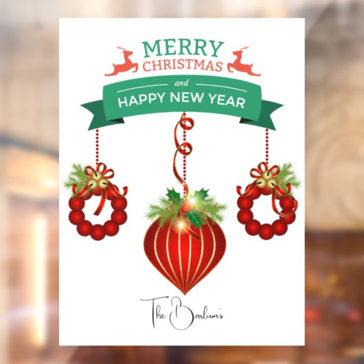 メリーパーソナライズされたクリスマスと新年おめでとう ウィンドウサイン (シート2)