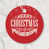 メリーパーソナライズされたクリスマスと新年おめでとう フェイバータグ (正面)