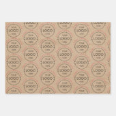 メリーパーソナライズされたクリスマスのクラフトのビジネスロゴ ラッピングペーパーシート (正面2)