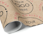 メリーパーソナライズされたクリスマスのクラフトのビジネスロゴ ラッピングペーパー (ロールコーナー)