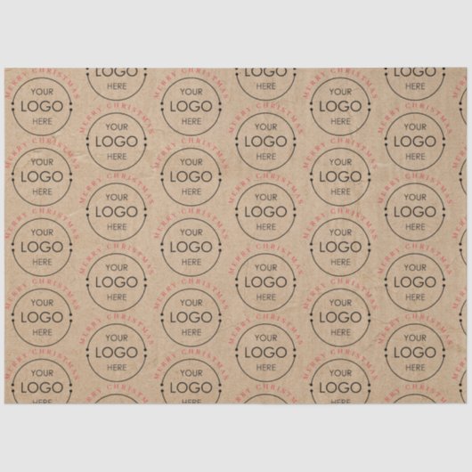 メリーパーソナライズされたクリスマスのクラフトのビジネスロゴ 薄葉紙 (正面)